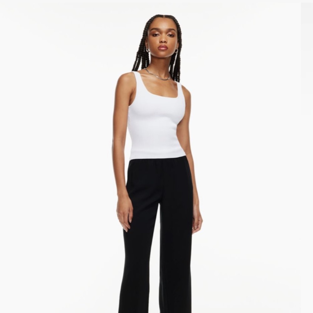 White Babaton Sculpt Knit Tank